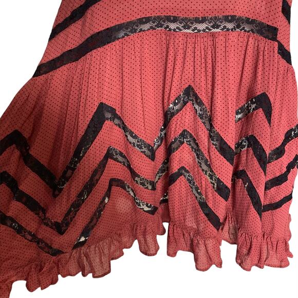 Free People Intimately Tunic top trapeze Dress voile & lace polka dot swing tank - Picture 6 of 9